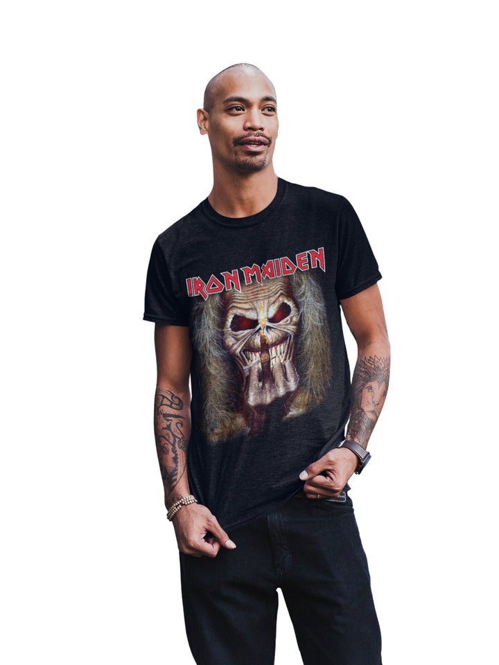 Iron Maiden Candle Finger Jumbo Print T-Shirt - HYPER iCONiC.