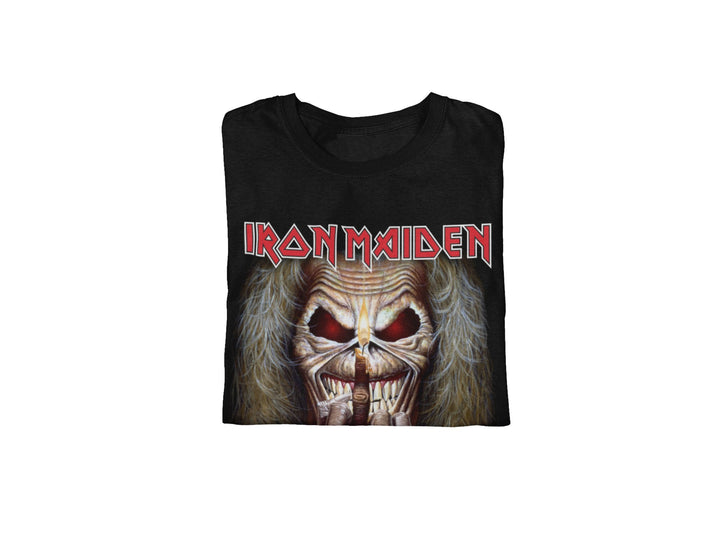 Iron Maiden Candle Finger Jumbo Print T-Shirt - HYPER iCONiC.