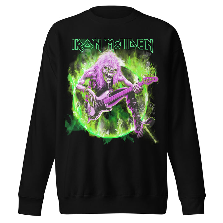 Iron Maiden Green Guitar Jumbo Print Sweatshirt - HYPER iCONiC.