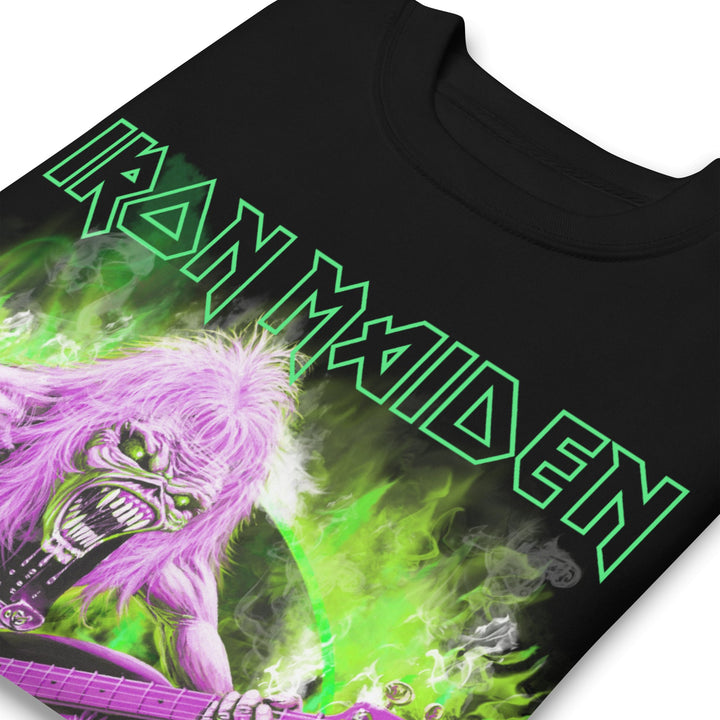 Iron Maiden Green Guitar Jumbo Print Sweatshirt - HYPER iCONiC.