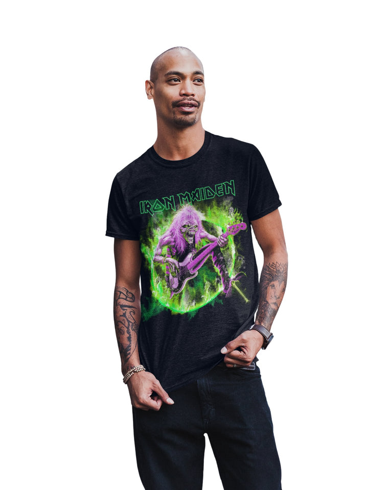 Iron Maiden Green Guitar T-Shirt - HYPER iCONiC.