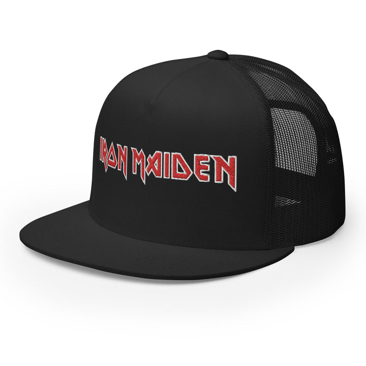 Iron Maiden - Logo Flat Brim Trucker Hat - HYPER iCONiC.