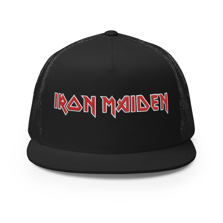 Iron Maiden - Logo Flat Brim Trucker Hat - HYPER iCONiC.