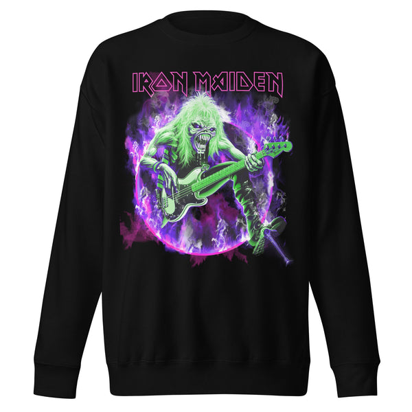 Iron Maiden Purple Guitar Jumbo Print Sweatshirt - HYPER iCONiC.