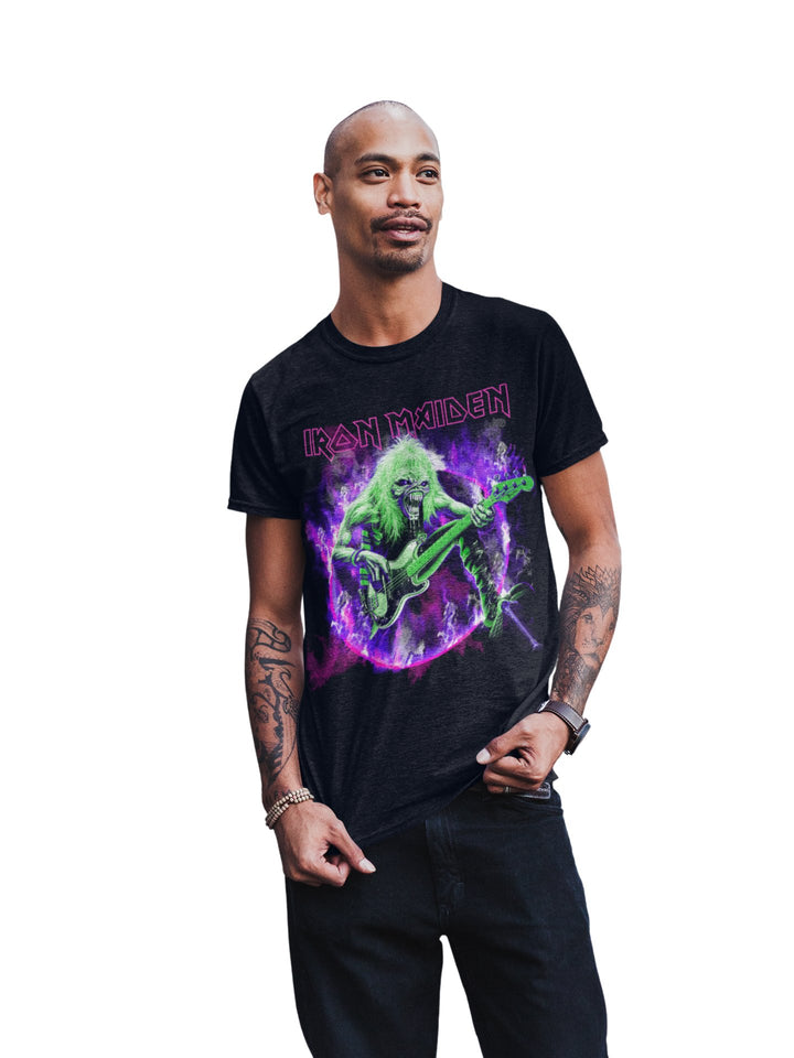 Iron Maiden Purple Guitar T-Shirt - HYPER iCONiC.