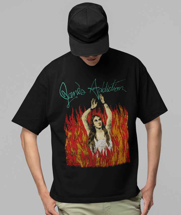 Jane's Addiction - Flames Jumbo Print T-Shirt - HYPER iCONiC.