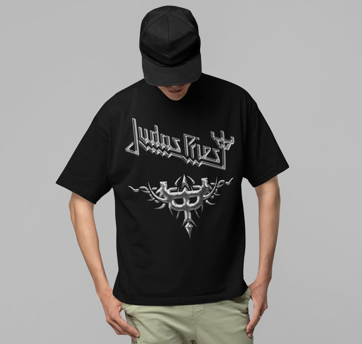 Judas Priest - Liquid Metal Logo Jumbo Print T-ShirtT-Shirt - HYPER iCONiC.