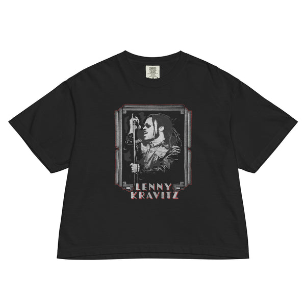 Lenny Kravitz American Women Mineral Wash Womens Crop Top - HYPER iCONiC.