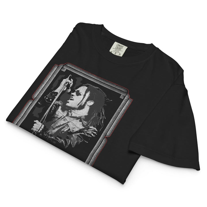 Lenny Kravitz American Women Mineral Wash Womens Crop Top - HYPER iCONiC.