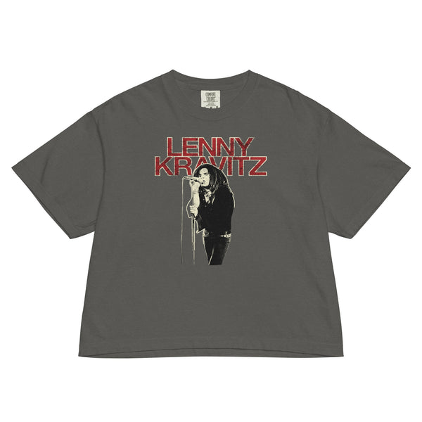 Lenny Kravitz On Stage Mineral Wash Womens Crop Tee - HYPER iCONiC.