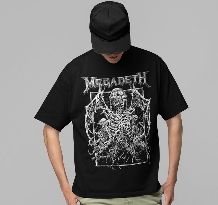 Megadeth Skeleton Wings Jumbo Print T-shirt - HYPER iCONiC.