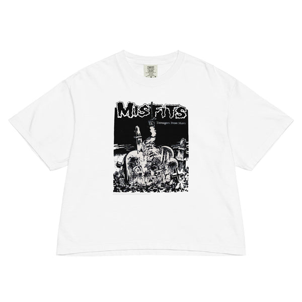 Misfits Teenagers from Mars Mineral Wash Womens Crop Tee - HYPER iCONiC.
