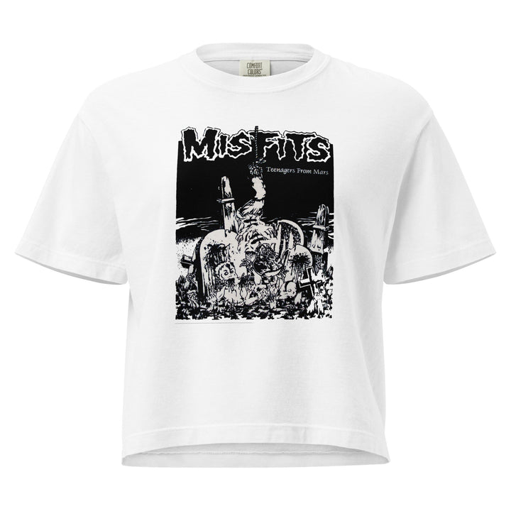 Misfits Teenagers from Mars Mineral Wash Womens Crop Tee - HYPER iCONiC.