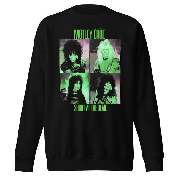 Motley Crue Green Shout Jumbo Print Sweatshirt - HYPER iCONiC.