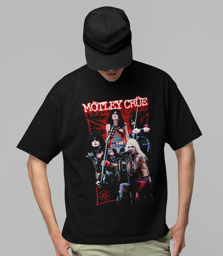 Motley Crue Live Jumbo Print T-shirt - HYPER iCONiC.