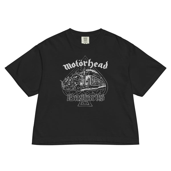 Motorhead Bastards Mineral Wash Womens Crop Top - HYPER iCONiC.