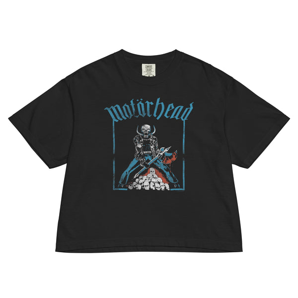 Motorhead Everything Louder Mineral Wash Womens Crop Top - HYPER iCONiC.
