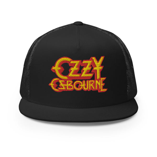 Ozzy Osbourne - Logo Flat Brim Trucker Hat - HYPER iCONiC.