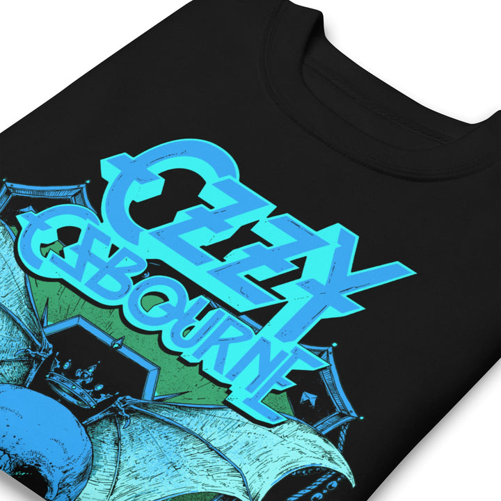 Ozzy Osbourne Neon Blue Bat Jumbo Print Sweatshirt - HYPER iCONiC.