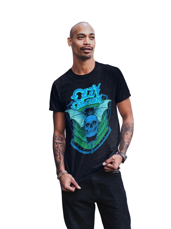 Ozzy Osbourne Neon Blue Bat T-Shirt - HYPER iCONiC.