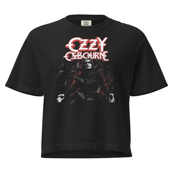 Ozzy Osbourne Prince of Darkness Mineral Wash Womens Crop Top - HYPER iCONiC.