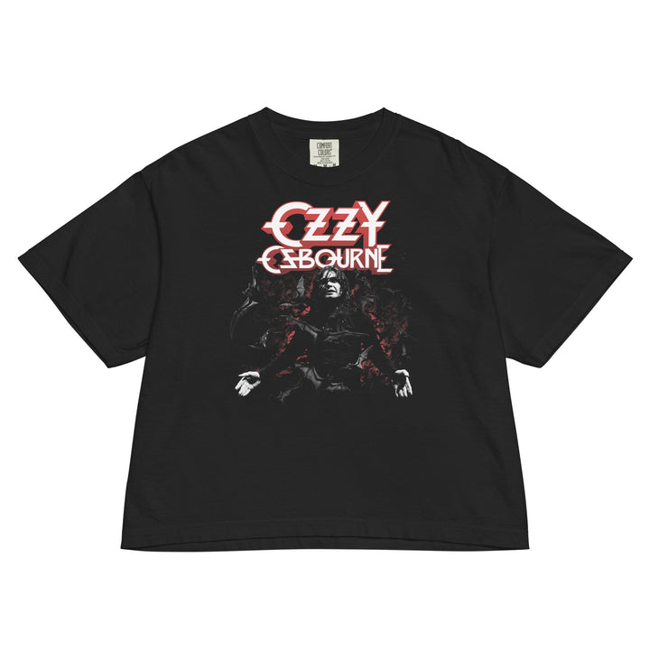 Ozzy Osbourne Prince of Darkness Mineral Wash Womens Crop Top - HYPER iCONiC.
