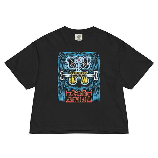 Rob Zombie Bone Mineral Wash Womens Crop Top - HYPER iCONiC.