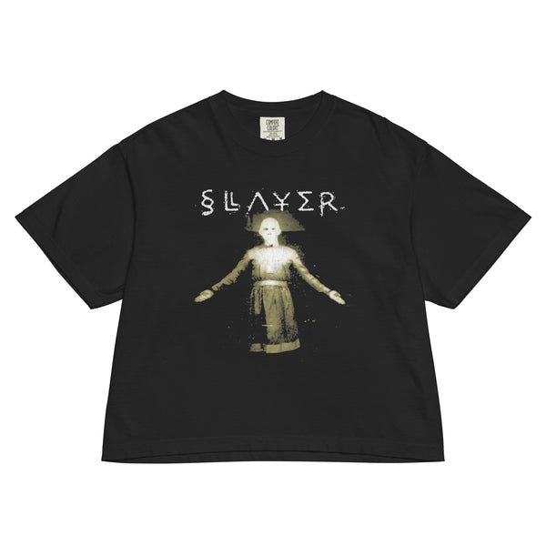 Slayer Follow Me Mineral Wash Womens Crop Top - HYPER iCONiC.