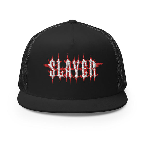 Slayer - Logo Flat Brim Trucker Hat - HYPER iCONiC.