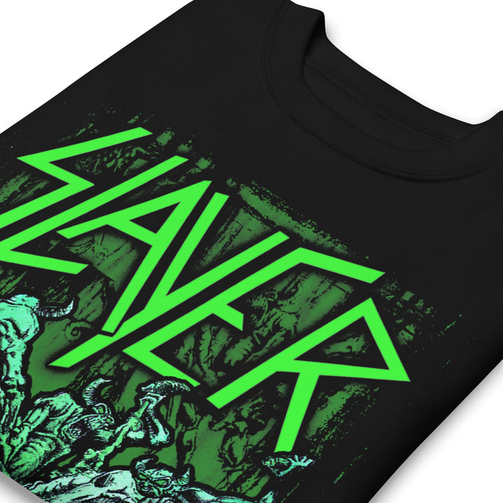 Slayer Neon Hell Awaits Jumbo Print Sweatshirt - HYPER iCONiC.