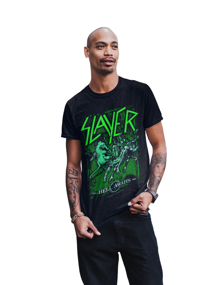 Slayer Neon Hell Awaits T-Shirt - HYPER iCONiC.