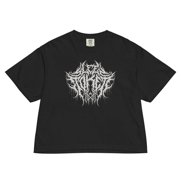 Sleep Token High Water Mineral Wash Womens Crop Top - HYPER iCONiC.