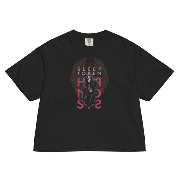 Sleep Token Medallion Mineral Wash Womens Crop Top - HYPER iCONiC.