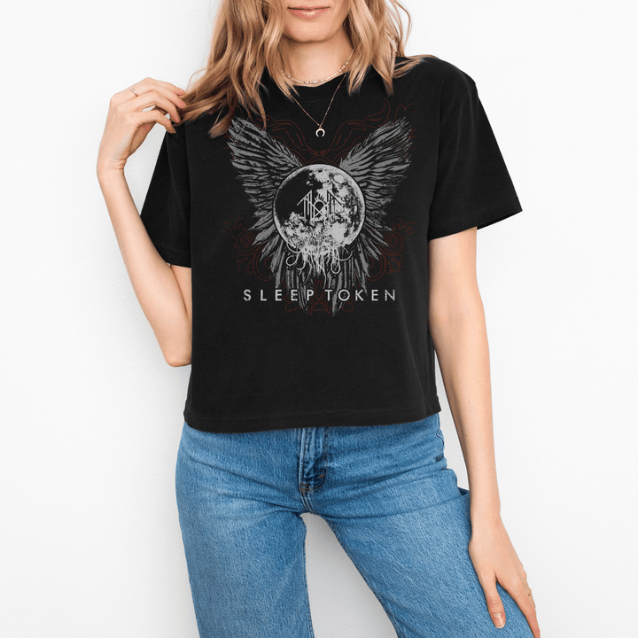 Sleep Token Rain Mineral Wash Womens Crop Top - HYPER iCONiC.