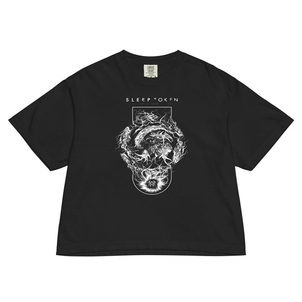 Sleep Token Vore Mineral Wash Womens Crop Top - HYPER iCONiC.