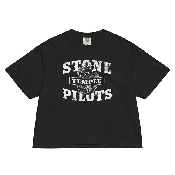 Stone Temple Pilots - Heart Logo Mineral Wash Womens Crop Top - HYPER iCONiC.