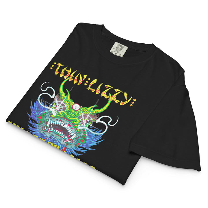 Thin Lizzy Killers on the Loose Mineral Wash Womens Crop Top - HYPER iCONiC.