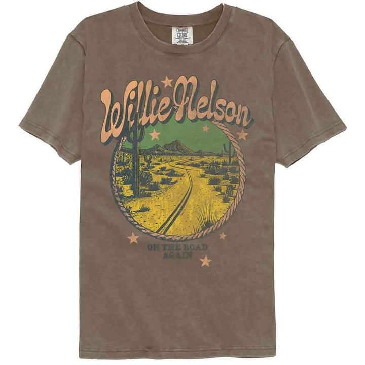 Willie Nelson - On The Road Again Comfort Color T-Shirt - HYPER iCONiC.