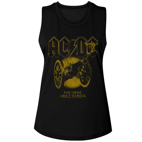 AC/DC - AC/DC Monochrome Ftatr Womens Muscle Tank Top - HYPER iCONiC.