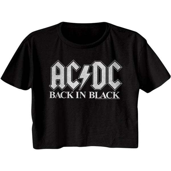 AC/DC - Back In Black Womens Crop Tee - HYPER iCONiC