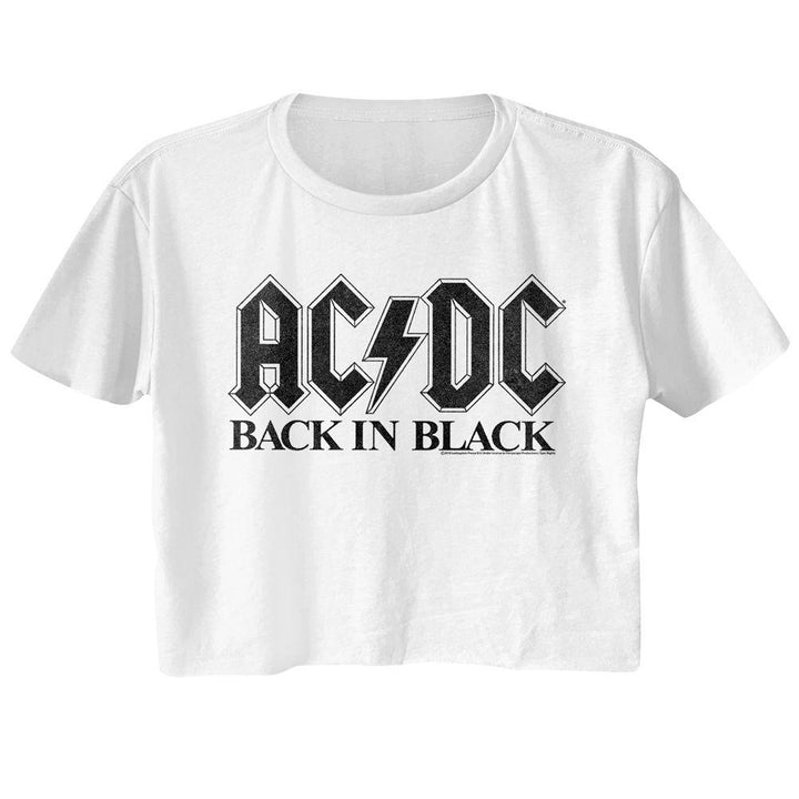 AC/DC - Bib In Black Womens Crop Tee - HYPER iCONiC