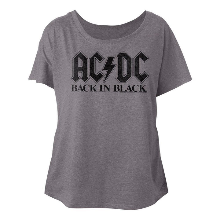AC/DC - Bib In Black Womens Short Sleeve Dolman - HYPER iCONiC
