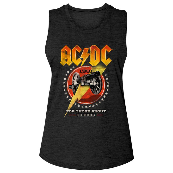 AC/DC - Cannon Lightning Womens Slub T-Shirt - HYPER iCONiC