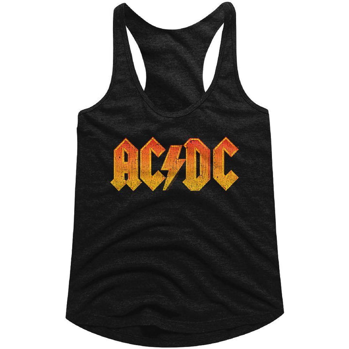 AC/DC - Distress Orange Womens Racerback Tank - HYPER iCONiC