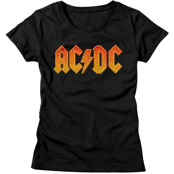 AC/DC - Distress Orange Womens T-Shirt - HYPER iCONiC