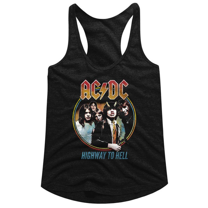 AC/DC - Highway To Hell Tricolor Womens Racerback Tank - HYPER iCONiC