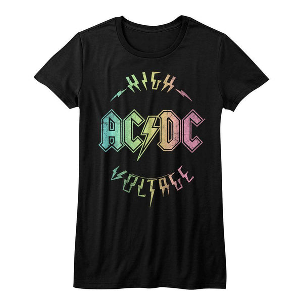 AC/DC - Multicolor Voltage Womens T-Shirt - HYPER iCONiC