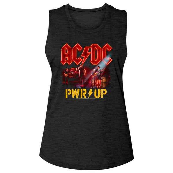 AC/DC - Pwrup Band Photo Womens Slub T-Shirt - HYPER iCONiC