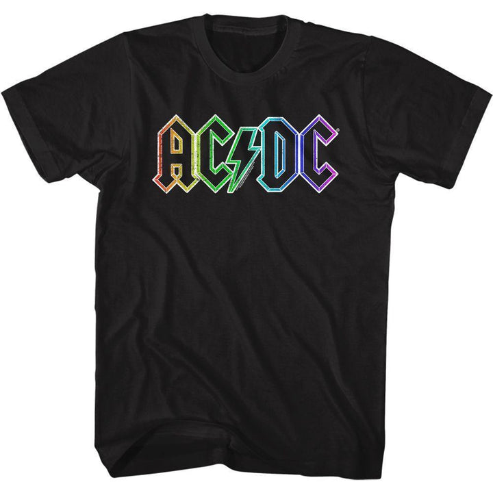 AC/DC - Rainbow Logo Boyfriend Tee - HYPER iCONiC