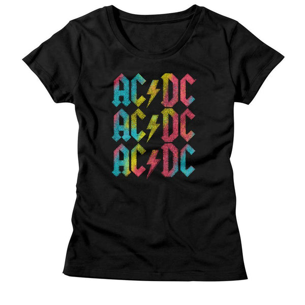 AC/DC - Rainbow Repeat Womens T-Shirt - HYPER iCONiC